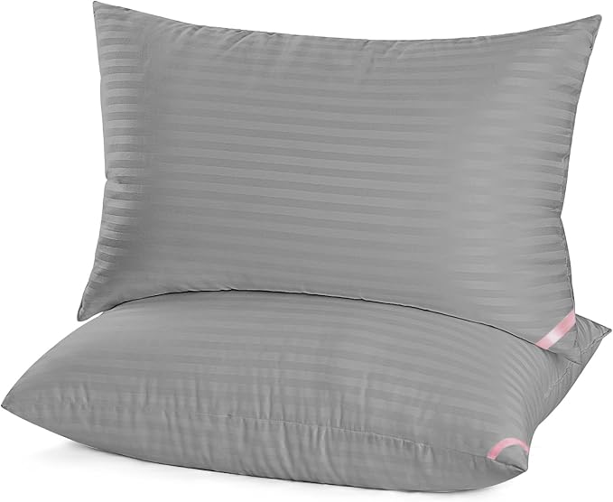 EIUE Bed Pillows for Sleeping 2 Pack Queen Size，Super Soft Down Alternative Microfiber Filled Pillows,Pillows for Side and Back Sleepers,20 x 30 Inches,Dark Gray