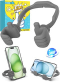 Stocking Stuffers for Teens Boys Girls Cell Phone Stand: Upgrade Adjustable Thumbs Up Lazy Phone Holder for Desk Fun Birthday Gifts for Grandma Adults Husband from Wife (Grey, 1)