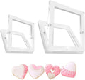 2 Packs Acrylic Cookie Stencils Partner, 3.54" & 6" Magnetic Cookie Stencil Frame Templates Holder for Royal Icing Fondant Airbrushing, Magnetic Template Frame for Cooking Decorating Baking Tool