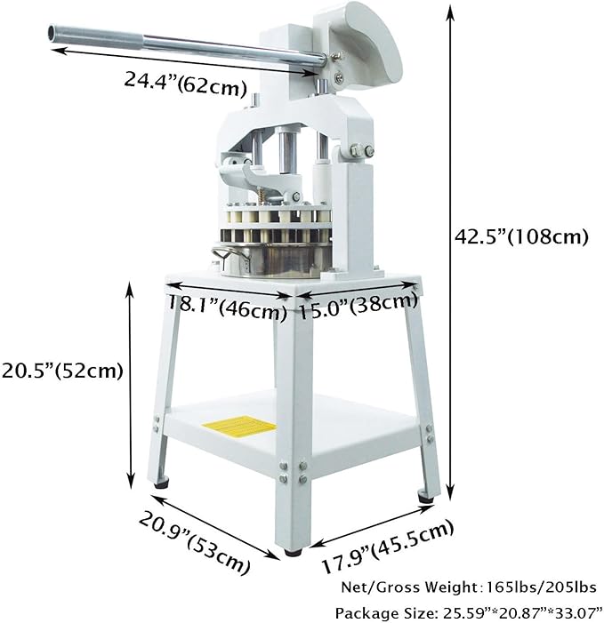 INTSUPERMAI Dough Divider Cutter Machine 1.59oz-8.46oz Dough Divider and Rounder Machine 24PCS Manual Dough Quantitative Partition Machine