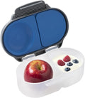 b.box Snack Box Reusable Snack Containers with Lids 2 compartments, Bento Box for kids and toddlers, Leakproof Lunch Box, BPA free and Dishwasher Safe Snack Container (Blue Slate, 1 3/4 Cup)