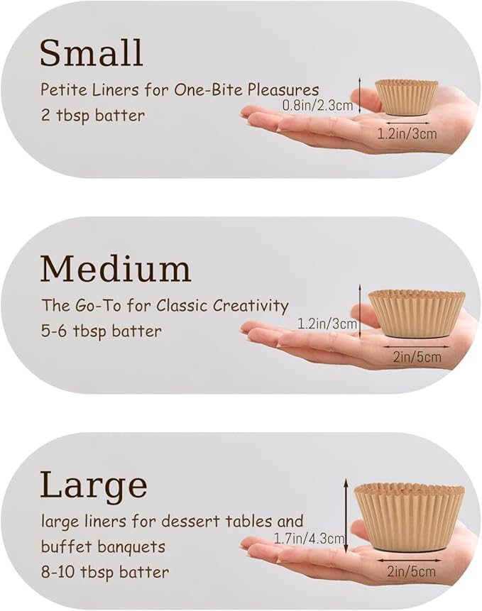 qiqee 500pcs Coffee Square Cupcake Liners Muffin Linner No Smell, Food Grade Baking Cups（Standard Size）