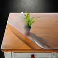 NECAUX Custom 40 x 100 Inch Frosted Table Cover Protector, 1.5mm Thick Wood Grain Transparent Table Pad Non-Slip Tablecloth Plastic Protective Pad for Dining Room Table Conference Table Meeting Table