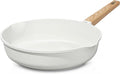 ESLITE LIFE Nonstick Ceramic Frying Pan Skillet, Non-Toxic Egg Omelette Kitchen Cooking Pans Compatible with All Stovetops (Gas, Electric & Induction), PTFE & PFOA Free (White, 8'')