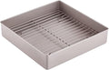 CHEFMADE Roasting Pan with Rack, 11-Inch Non-Stick Square Deep Dish Cake Pan with Wire Rack for Oven Baking, BBQ, Jelly Roll and Roasting 11.2" x 11.2" x 2.4" (Champagne Gold)