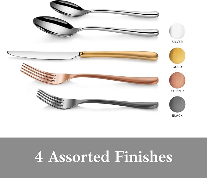 Artaste Rain II Forged 18/10 Stainless Steel (Gold (Service for 4), Flatware 20-Piece Set)