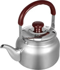LIFKOME Traditional Stainless Steel Heavy Duty Tea Kettle With Sandwich Bottom and Specialty Cool Touch Handling Mirror Finish Stainless Steel Whistling Tea Kettle Stove Top