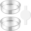 LIANYU 8 Inch Round Cake Pan Set of 2, Stainless Steel Baking Pans with 60 PCS Parchment Paper, Metal Circle Layer Cake Tins for Birthday Christmas Party, Oven & Dishwasher Safe