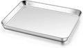 Homikit 1 Pack Baking Sheet, 10 x 8 Inch Stainless Steel Cookie Tray Set for Cooking Toasting, Small Metal Toaster Oven Baking Pan Non Stick, Rustproof & Mirror Finish, Dishwasher Safe
