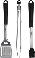 Kingsford Stainless Steel 3-Piece BBQ Tool Set | Tongs, Basting Brush, Spatula | Rust-Resistant Grilling Tools