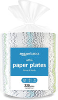 Amazon Basics Ultra Paper Plates, 8.62 Inch, Disposable, 120 Count