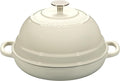 Enameled Cast Iron Dutch Oven Pot with Lid, Round Bread Oven for Homemade Sourdough Bread Baking, 6 Quart, White