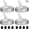 Mason Jar Pour Spouts. free flow Mason Jar Pour Spouts, mason jar for spout regular mouth size 70mm dispenser germination cover. Suitable for any liquid. Leak-Proof 4-Pack + 8 Lid Caps (silver color)