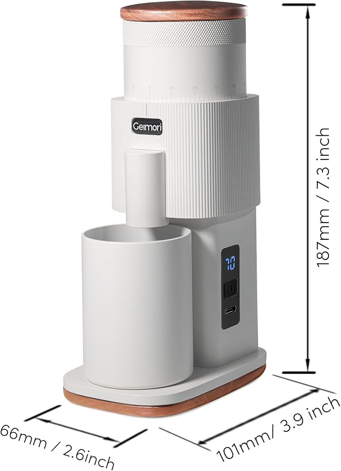 Burr Coffee Grinder,Wirsh Electric Single Dose Coffee Grinder Geimori GU38 with 38mm 6-Core Conical Burr,Stepless Adjustment for Drip,French Press,Cold Grind Settings from Fine to Coarse