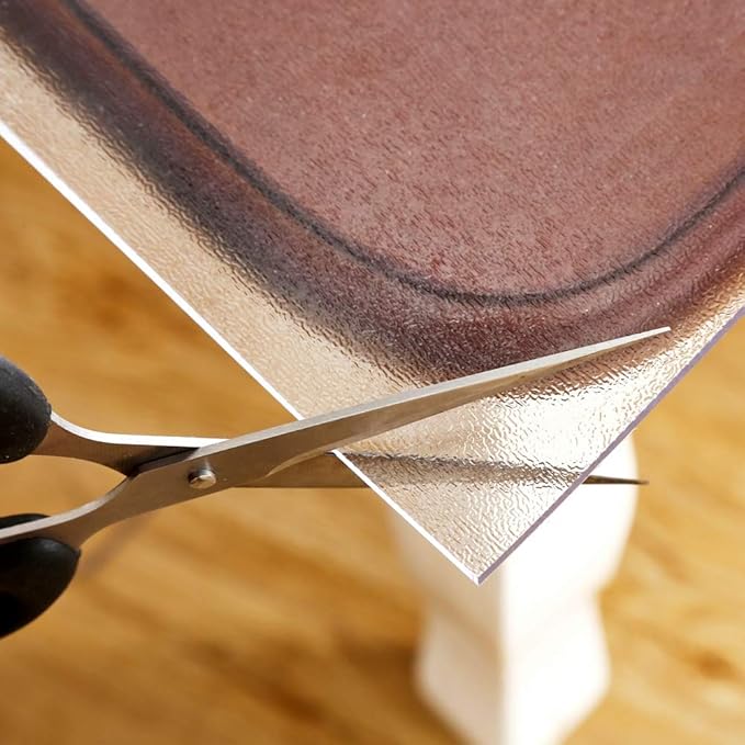 NECAUX Custom 20 x 52 Inch Clear Table Cover Protector, 1.5mm Thick Plastic Heavy Duty Table Pad Desk Mat Desk Protector for Office Computer Writing Desk, Sofa Table, Media Stand, Coffee Table