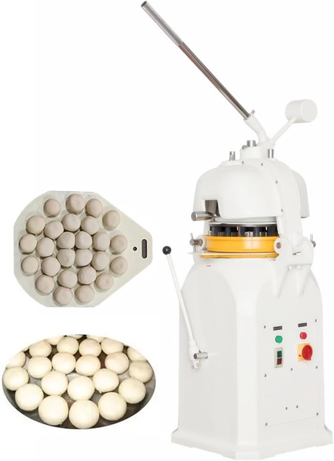 INTSUPERMAI 26 PCS Dough Divider Rounder Machine Semi-Automatic Electric Commercial Dough Splitting Ball Machine Burger Dough Cutter Rounder Machine 50-150g 110V