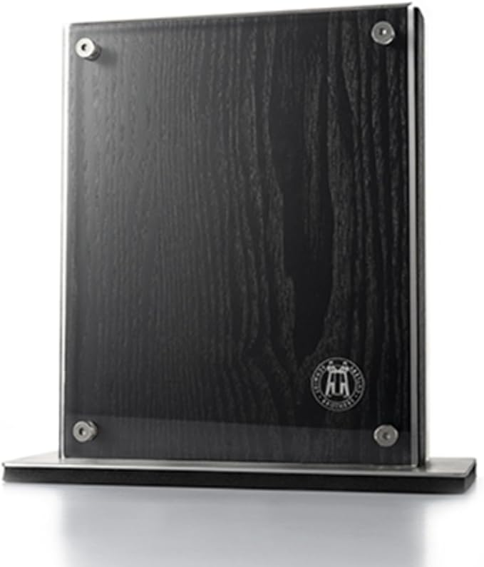 Schmidt Brothers - Black Midtown Magnetic Knife Block, Universal Cutlery Storage For 8-10, Acacia Hardwood and Acrylic Shield