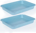 9x13 Baking Pan Set of 2, Nonstick 13 x 9 Cake Pan for Oven, Deep Rectangle Pan for Brownies, Lasagna, Roasting, Blue Carbon Steel Bakeware Gift