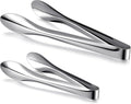 2 Pack 9 Inch and 12 Inch Serving Food Tongs Silver Buffet Stainless Steel Tongs Polished Heavy Duty Kitchen Tableware Set for Cooking Salad Party Picking up Ice Appetizers and More