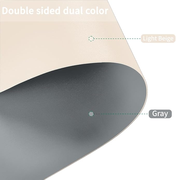 Dresser Protector Top - Can Be Used On Both Sides Waterproof and Easy to Clean Good Flatness Used for Dresser Table(Off White+Light Gray 10x39)