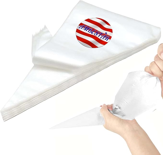 21Inch Tipless Piping Bags for Royal Icing, 200 Pcs Extra Thick Anti Burst Large Decorating Bags Butter Cram Cookies Decoration, Perfect for Professional Baking Lover