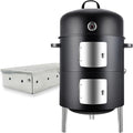 Realcook Charcoal Meat Smoker Grill: Premium BBQ Smokers with Smoke Box - Barbecue Vertical Charcoal Grill Combo for Outdoor Cooking Patio Backyard Grilling Tailgating
