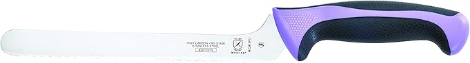 Mercer Culinary Millennia Colors 5-Piece Magnetic Board Set with Purple Handles, Bamboo