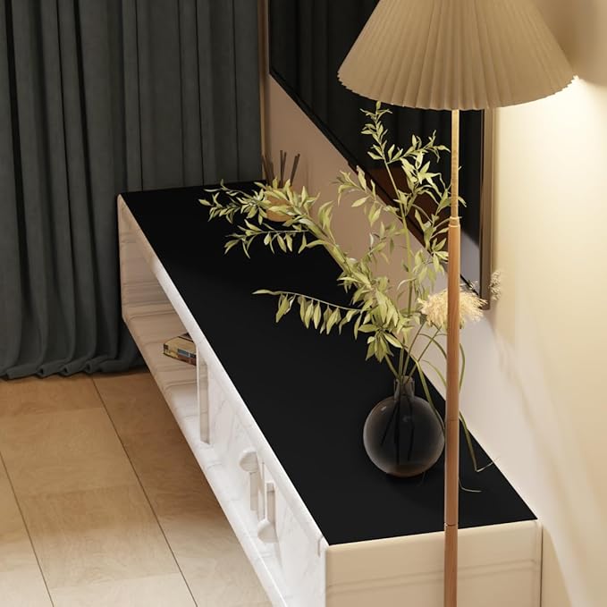 Vanity Protector Mat - Can Be Used On Both Sides Waterproof and Easy to Clean Good Flatness Used for Dresser Table(Black+Black 10x48)