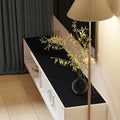 Dresser Top Protector - 16x84 Inch Waterproof Easy to Clean Can Conceal Flaws Protector The Table Top from Scratches Used for Coffee Table Dresser(Black+Black 16x84)