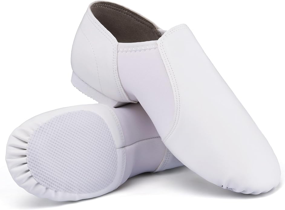 Linodes Unisex 006 PU Leather Upper Slip-on Jazz Shoe for Women and Men's Dance Shoes