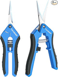 Fondwell 6.5" Pruning Shears Trimming Scissors: 2 Pack of Small Garden Snips with Micro Tip - Plant Clippers of High Cutting Efficiency