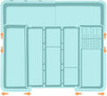 Homecor Utensil Drawer Organizer for Kitchen, Expandable Silverware Organizer Cooking Utensils Tray, Large Cutlery and Flatware Holder, Kitchen Tools & Gadgets Storage (Turquoise)