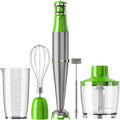 Immersion Blender Handheld Corded Hand Blenders Set 1100W, Trigger Variable Speed 5 in 1 Stick Emulsifier with Chopper, Whisk and Frother for Soup, Baby Food and Smoothies, Apple Green