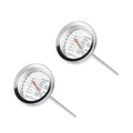 2 Pieces Meat Thermometer for Roaster Oven, Food Thermometer for House Cooking,Large 2.12-Inch Easy-Read Face, Oven Safe Leave in,Stainless Steel Stem Silver