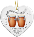 Bongo Drums Ceramic Ornament Gift for Music Band, Personalized Drummer Xmas Tree Ornaments with Text Name Year, Custom Bongo Drums Player Christmas Ornament 2025, Instruments Xmas Keepsakes