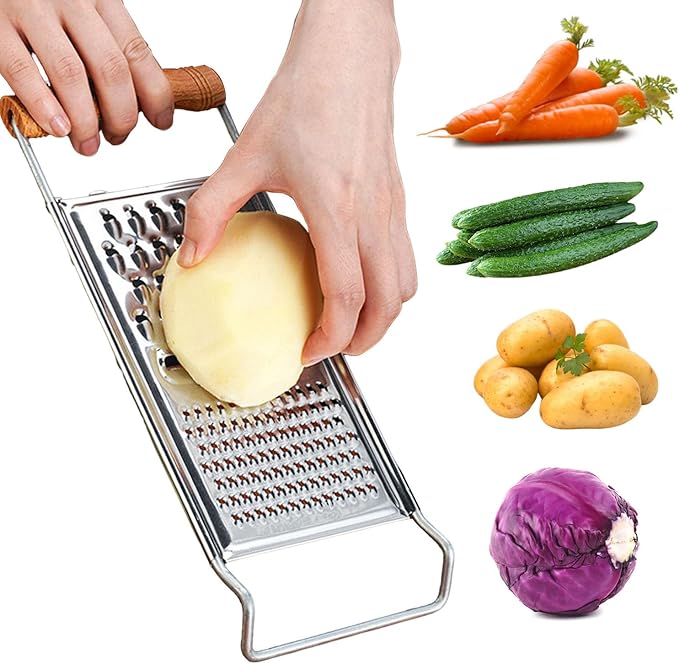 2 Pack Cheese Grater,Stainless Steel Zester Set of 2, Kitchen Flat Handheld Grater For Cheese, Chocolate, Spices, And Potato, Zucchini, Carrot, Apple (B style color)