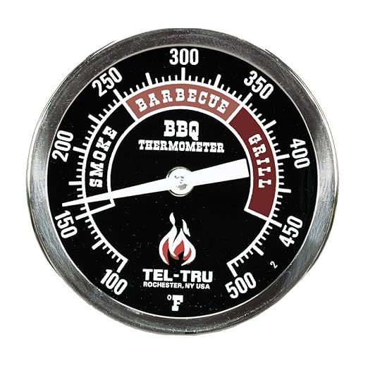 Tel-Tru BQ300 Barbecue Thermometer, 3 inch Black dial with Zones, 4 inch stem, 100/500 Degrees F