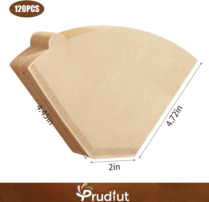 120 Count #4 Cone Coffee Filters 8-12 Cups, Disposable Natural Coffee Filters 4 Cone Paper Unbleached 4 Filters Paper Compatible with Ninja, Drip and Pour Over Coffee Maker