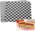 PATIKIL 7.1" x 7.1" Waxed Paper Sheets, 100Pcs Square Pattern Oil-absorbing Dry Food Wrapping Paper for Bakery Coffee Shop Home Baking Kitchen DIY, Black