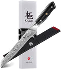 KYOKU Serrated Bread Knife - 8" - Shogun Series - Japanese VG10 Steel Core Damascus Blade - with Sheath & Case