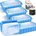 Haldane 5PC Extra Large Ice Block Mold 15LB Ice Cube Bricks Maker Molds for Cold Plunge/Coolers, Reusable Ice Bath Water Chiller, Thick Silicone Ice Bath Accessories Blue