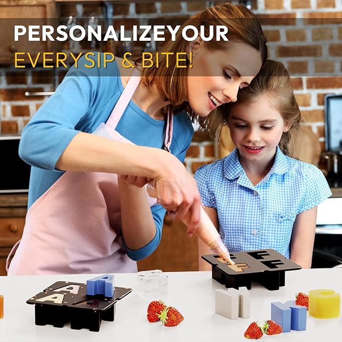 Customized Letter N Ice Cube Mold -Letter Silicone Ice Mold for Custom Ice Cube Mold and Baking Chocolate and Crafting Letter Molds, Ice Cube Molds for Cocktails & Whiskey with Custom Letters