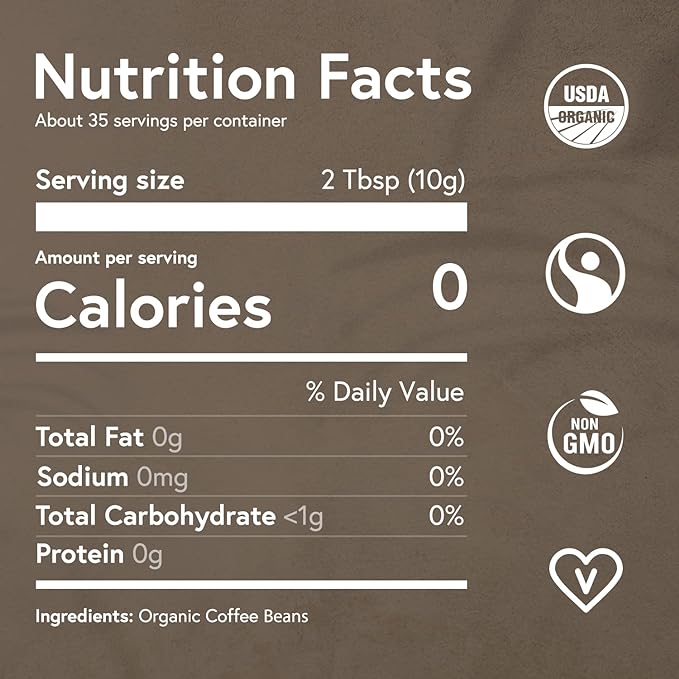 Fabula Coffee Decaf Dark Roast Freshly Ground - Organic - Low Acid - Single Origin - Non-GMO - Mold Free - 12 Ounces