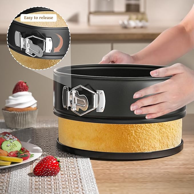 131Pcs Springform Pan Cake Pan Sets for Baking Non-Stick Cake Decorating Kit (4, 7, 9 Inch), Piping Bags and Tips Cheesecake Bakeware Baking Tools Parchment Paper & Manual