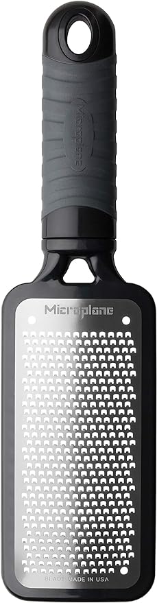 Microplane Home Series Fine Cheese Grater - Surgical Stainless Steel for Fine Grating (Black)