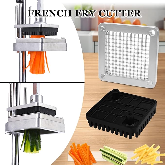 2 PCS Replacement Chopper 1/4" Blade, Commercial Vegetable Chopper Dicer, French Fry Cutter Stainless Steel Blade for Fruit Cutting Machine Tomato Onion Pusher Block