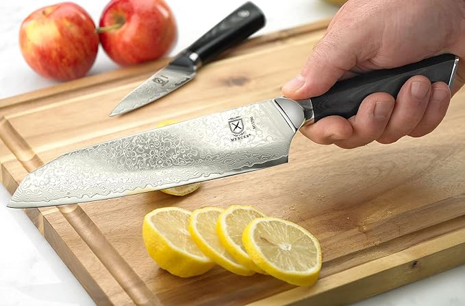 Mercer Culinary Premium Grade Super Steel 7-Inch Santoku and 3.5-Inch Paring Knife Set, G10 Handles