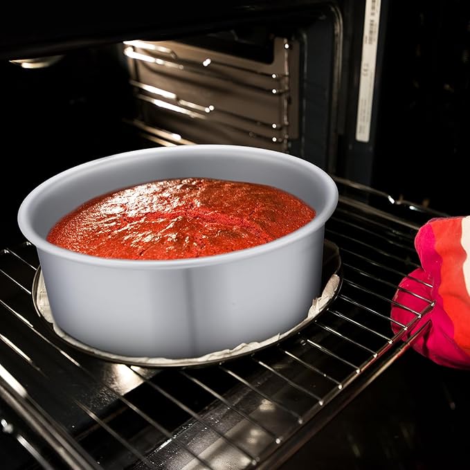 Nuenen 6 Pcs 8 Inch Round Cake Pans Aluminum Round Mold Smash Cake Baking Cheesecake Pans for Home Party Baking Supplies