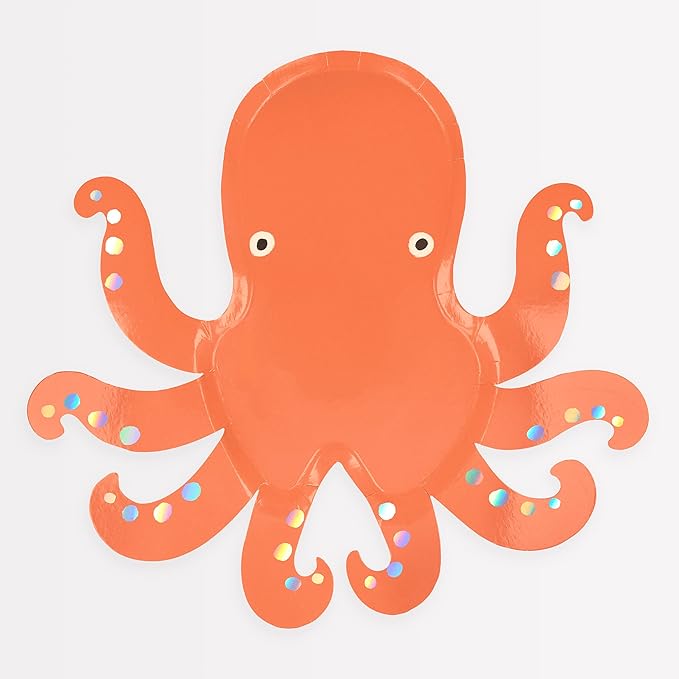 Meri Meri Mermaid Birthday Disposable Plates for Party, Pack of 8 Under the Sea Plates, Under the Sea Party Decorations