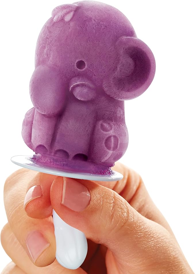 Zoku Safari Pop Molds, 4 Different Easy-release Silicone Popsicle Molds in One Tray, Fun Jungle-inspired Designs, BPA-free
